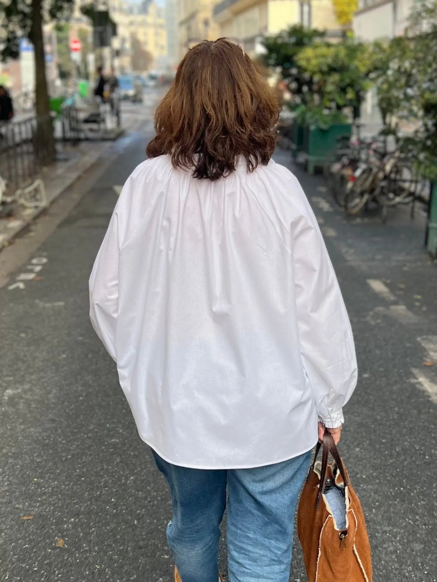 CHEMISE GRANDE TAILLE FEMME DOS BLANCHE FRONCES