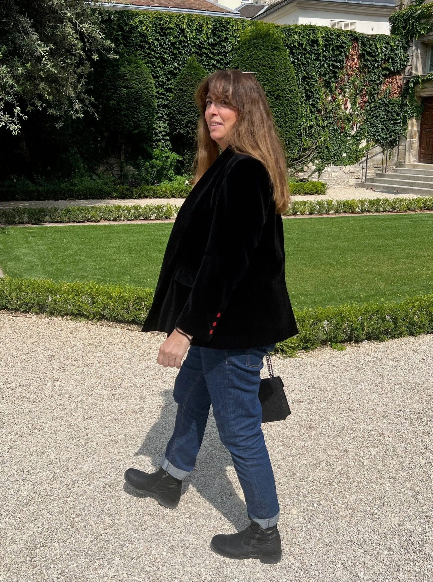 Blazer velours noir création grande taille femme dos