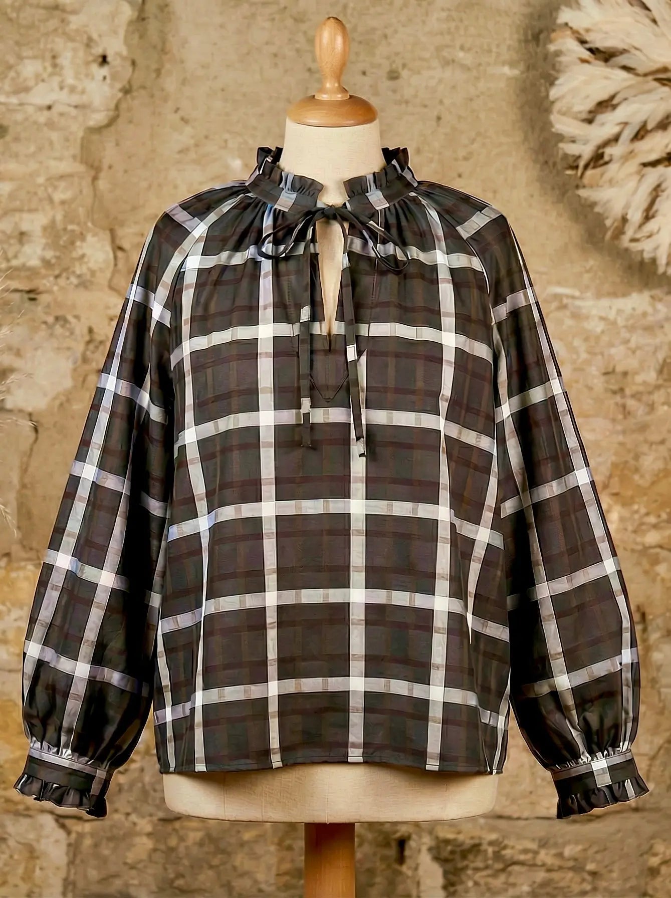 Blouse Joséphine à carreaux Les Militantes