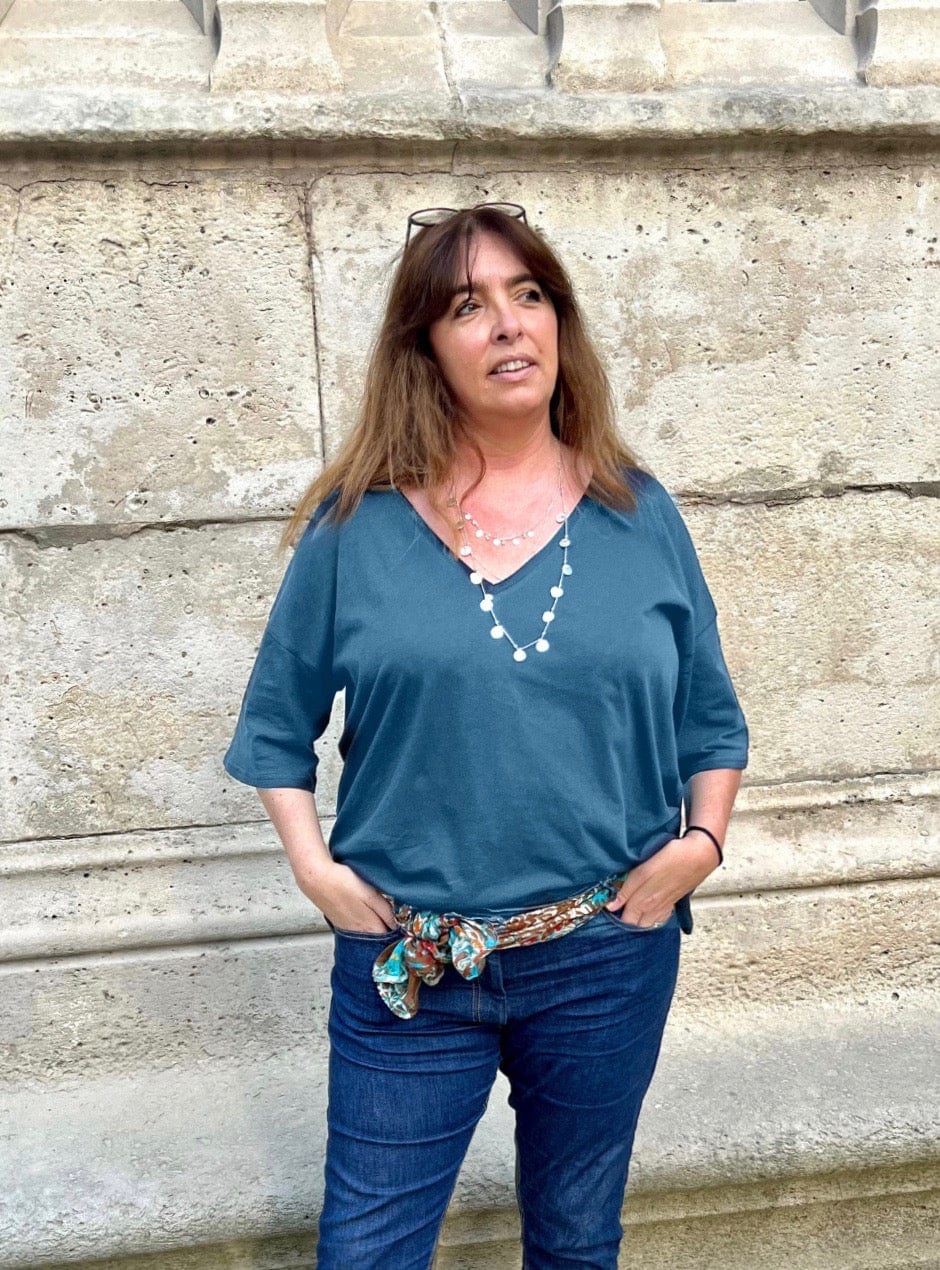 women's large tee shirt blue - Les Militantes