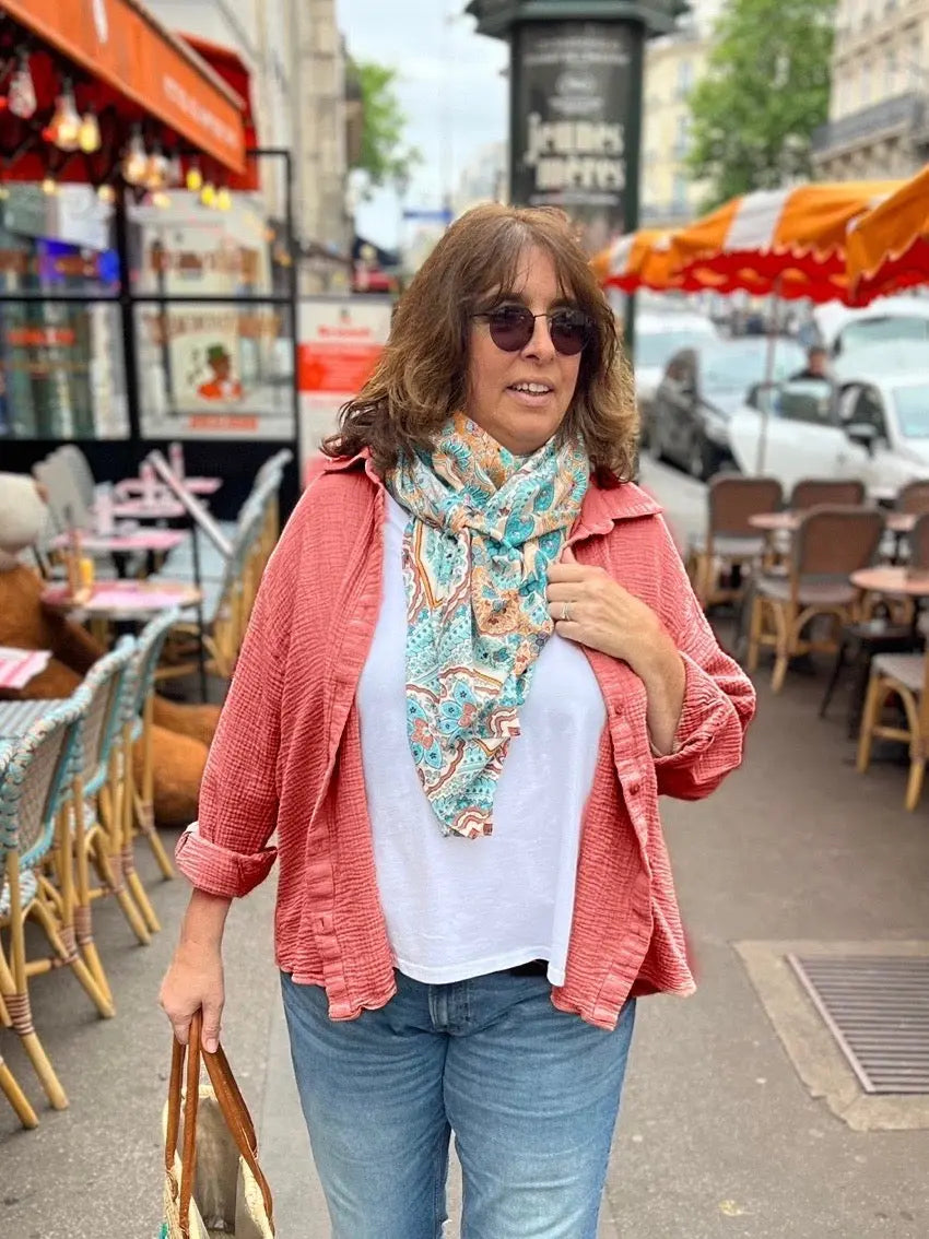 Maxi foulard en soie lavée
