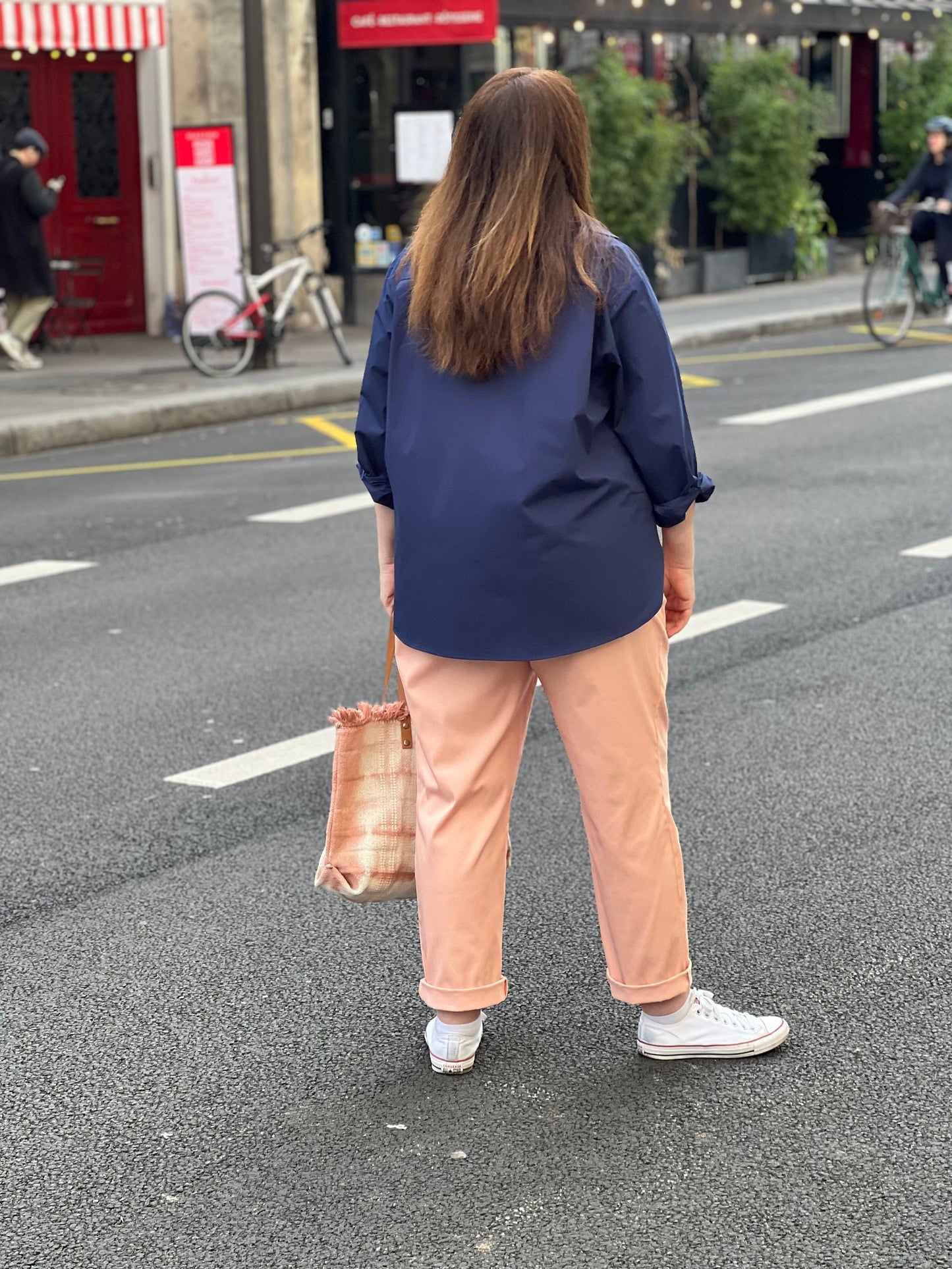 Pantalon femme grande taille corail dos