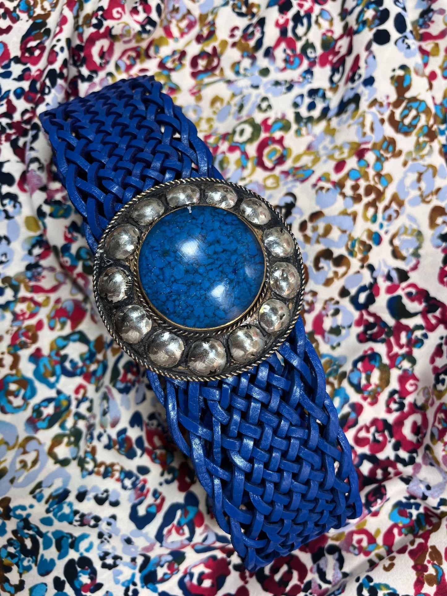 ceinture femme grande taille bleu boucle bleu