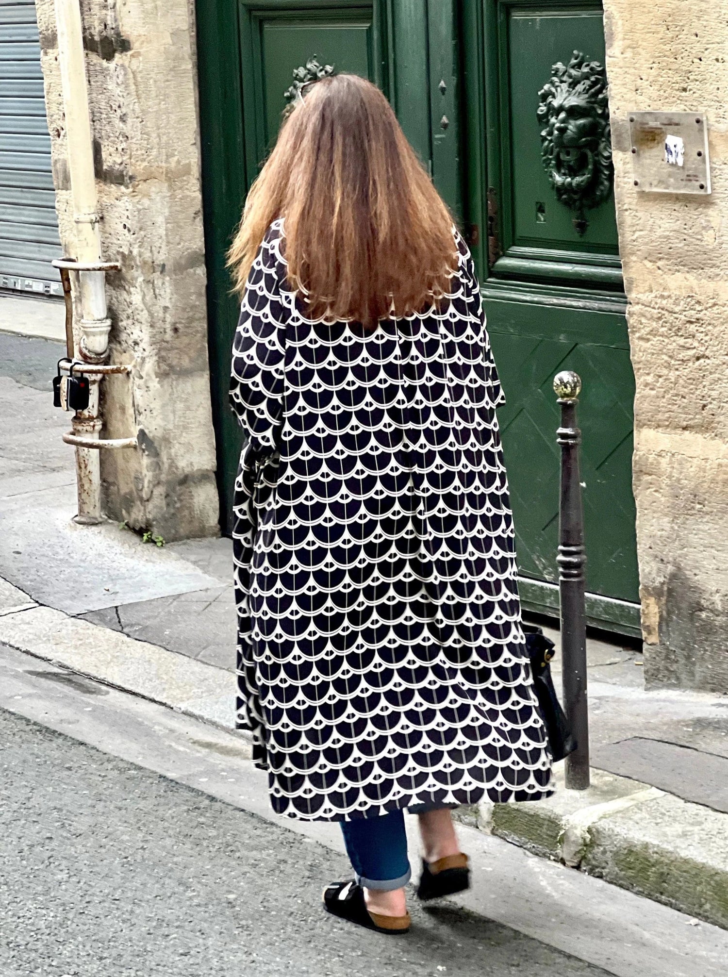 Kimono grande taille femme black and white back