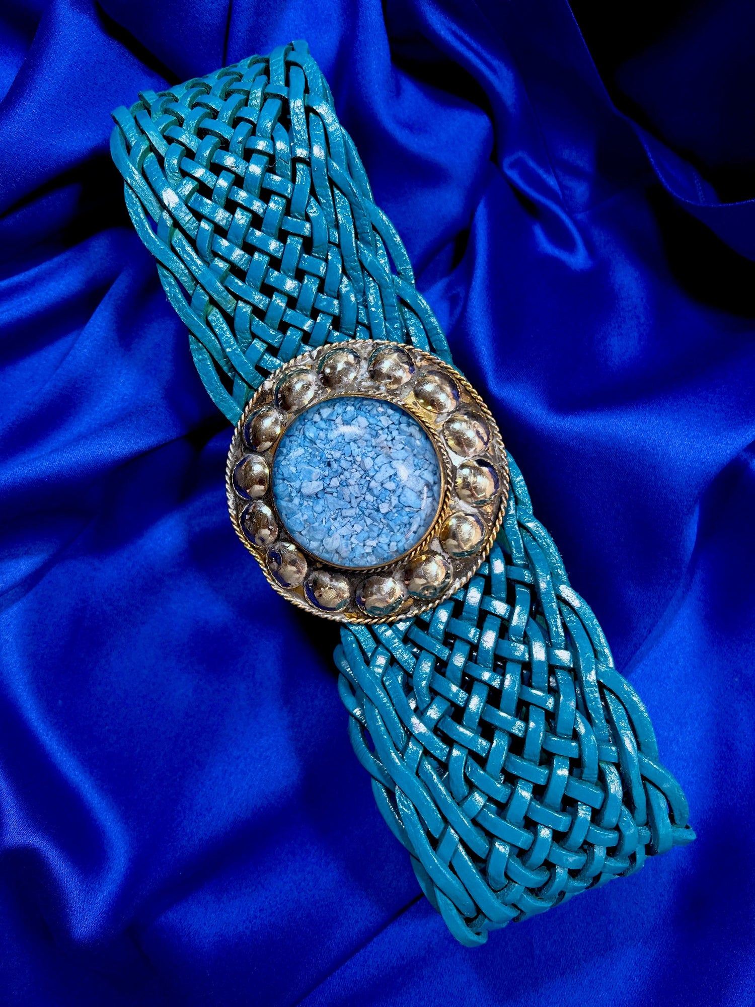 women's belt large size turquoise