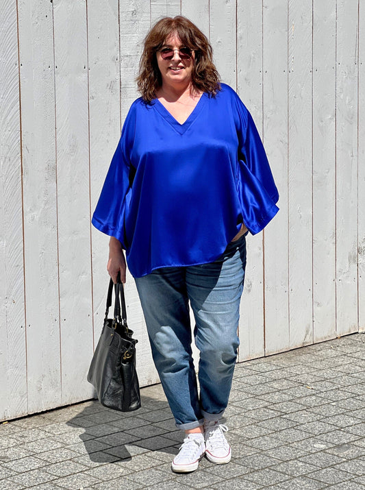 Women's large blouse electric blue - Les Militantes