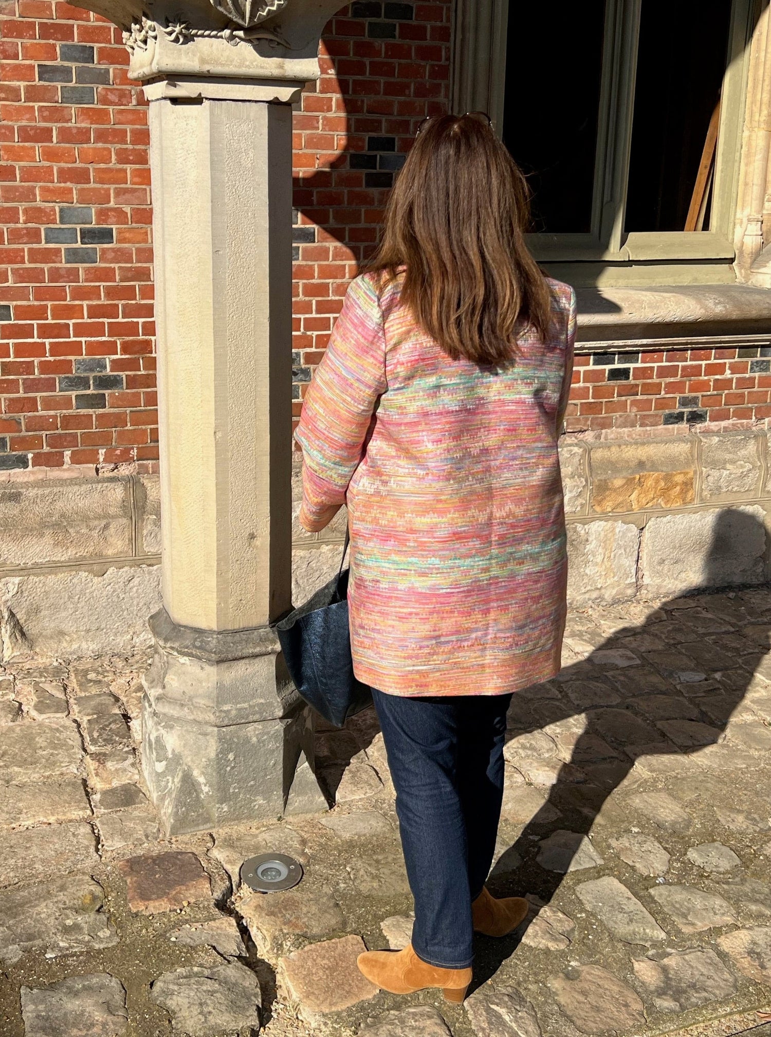 women's large multicolored back coat