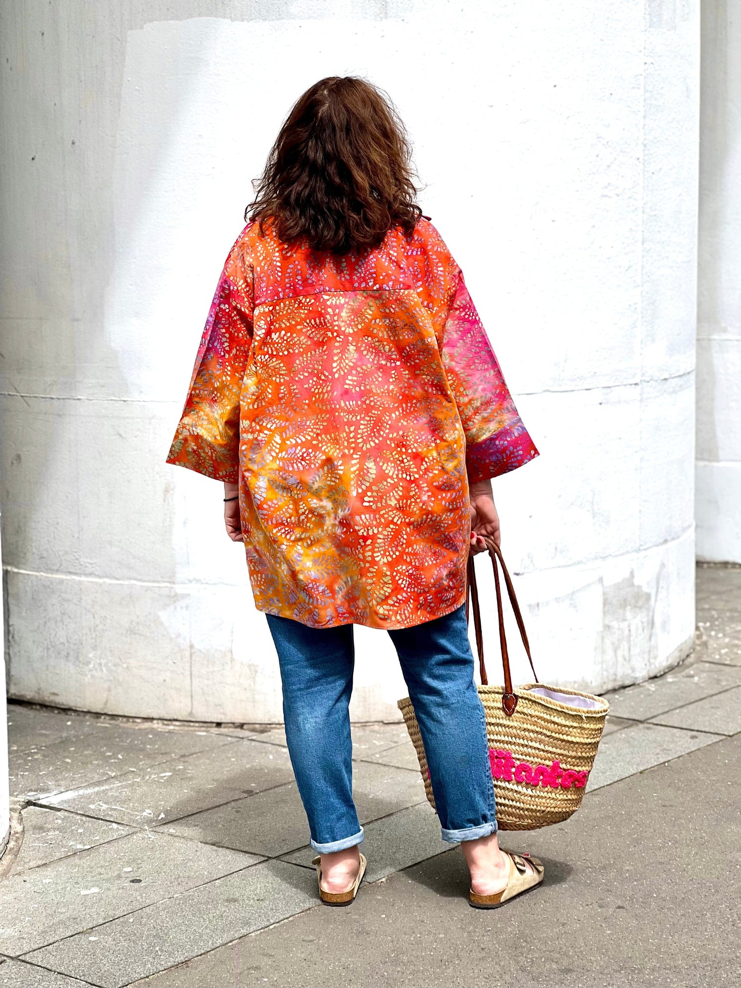 Large women's jacket batik orange back