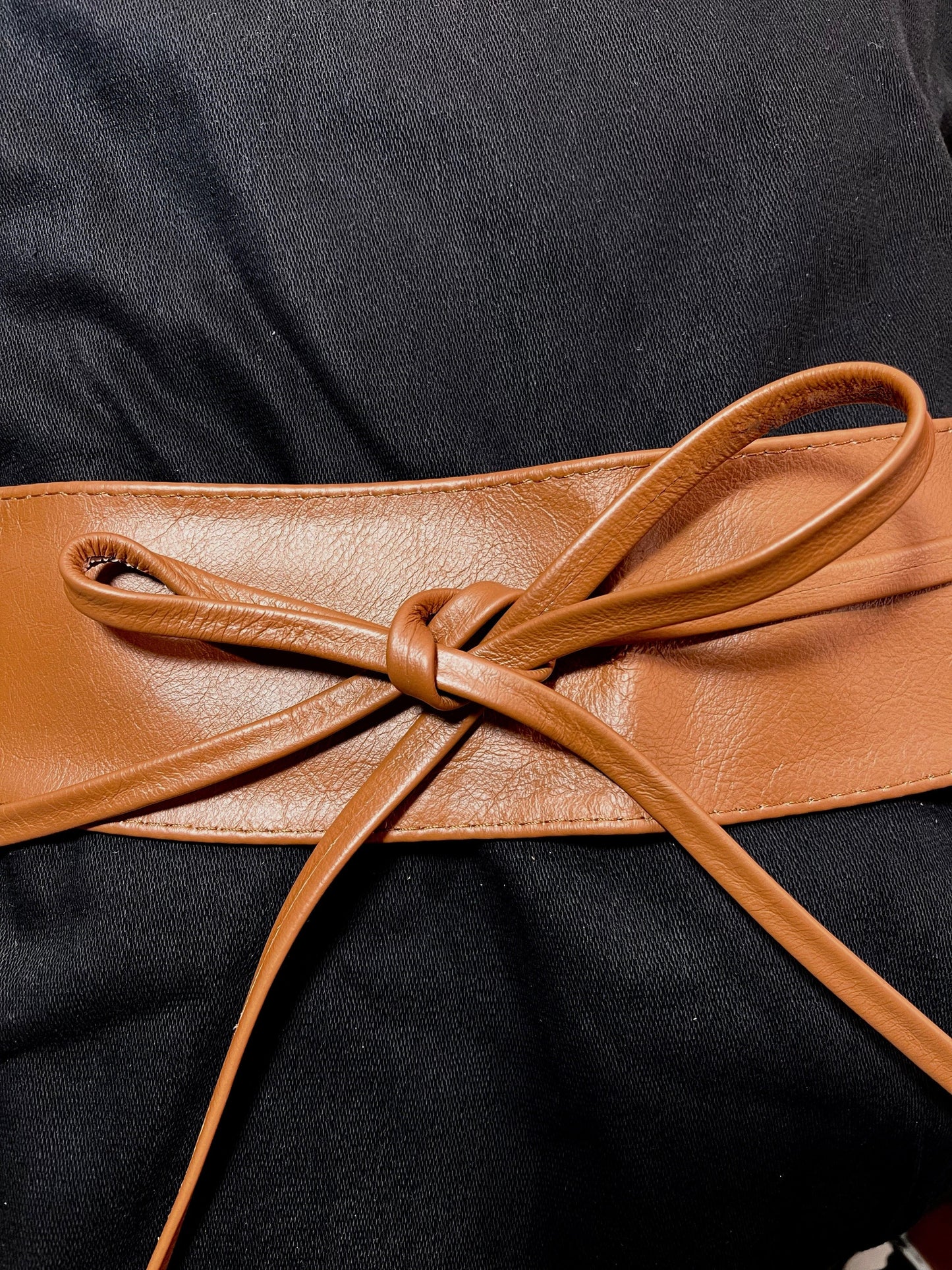 ceinture obi cuir camel