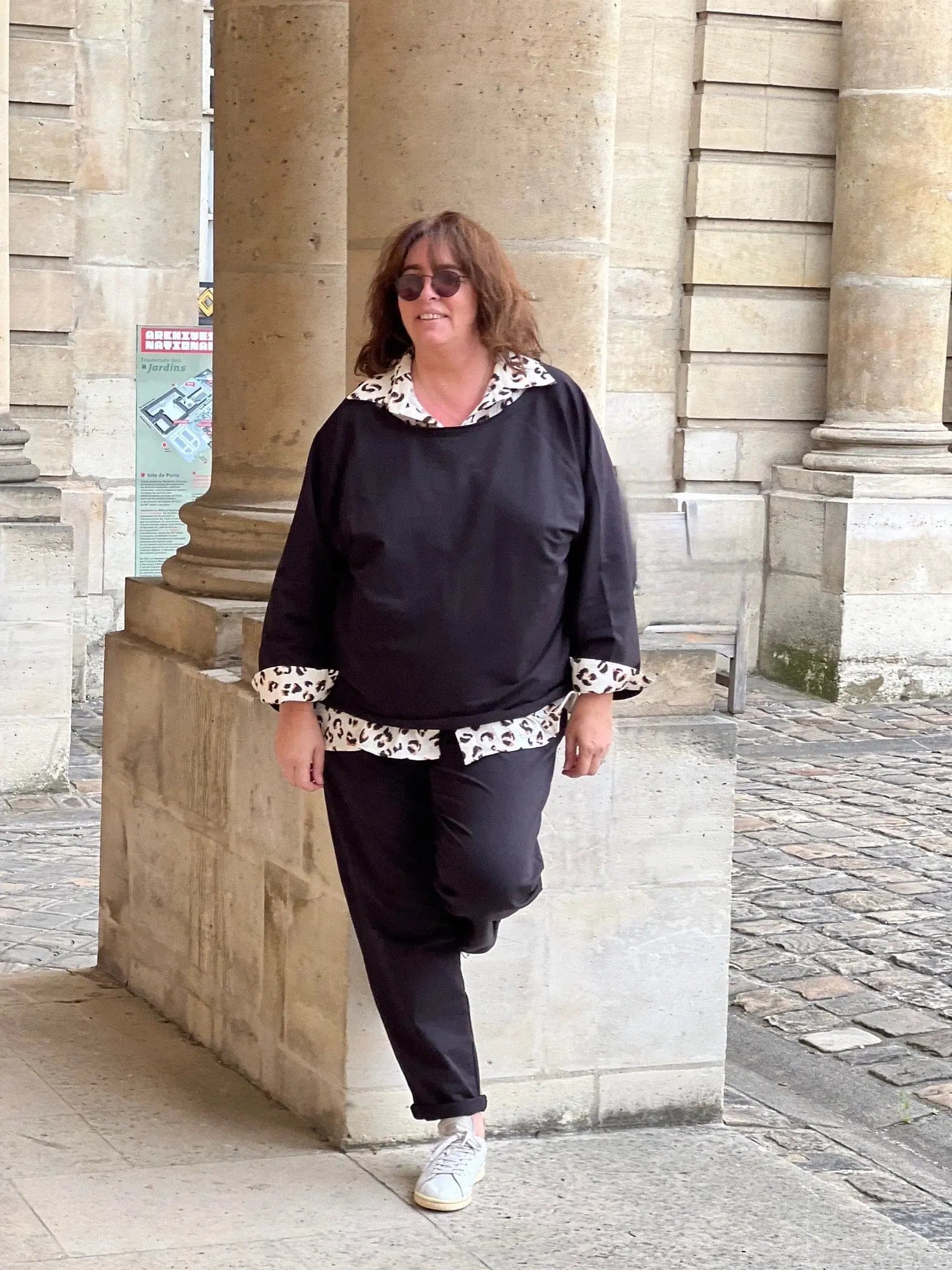 pantalon + sweat casual grande taille femme noir - Les Militantes