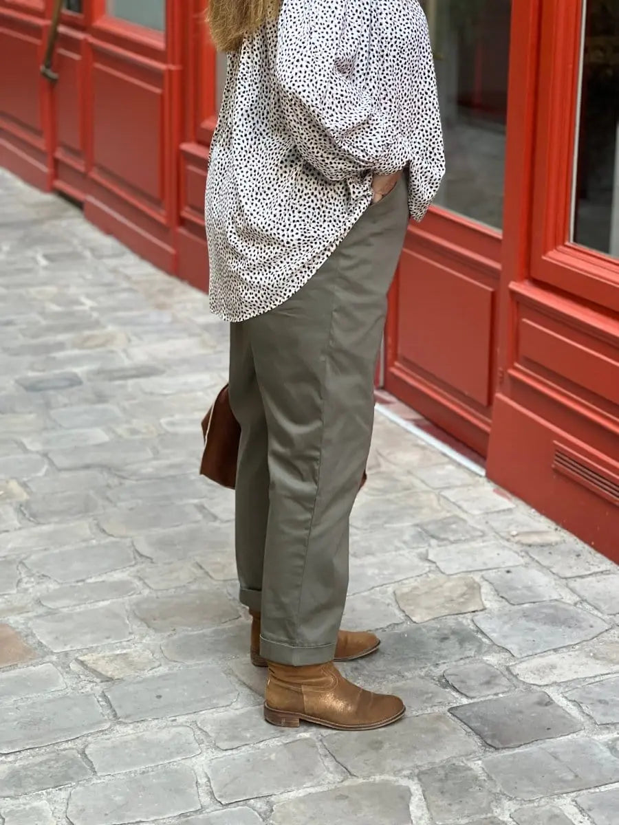 Pantalon grande taille Maurice en gabardine - Les Militantes