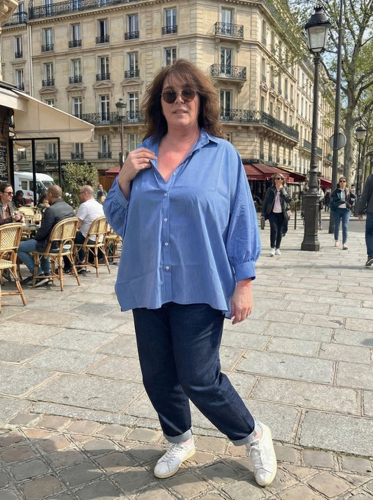 Chemise maxi oversize Caroline à rayures - Les Militantes