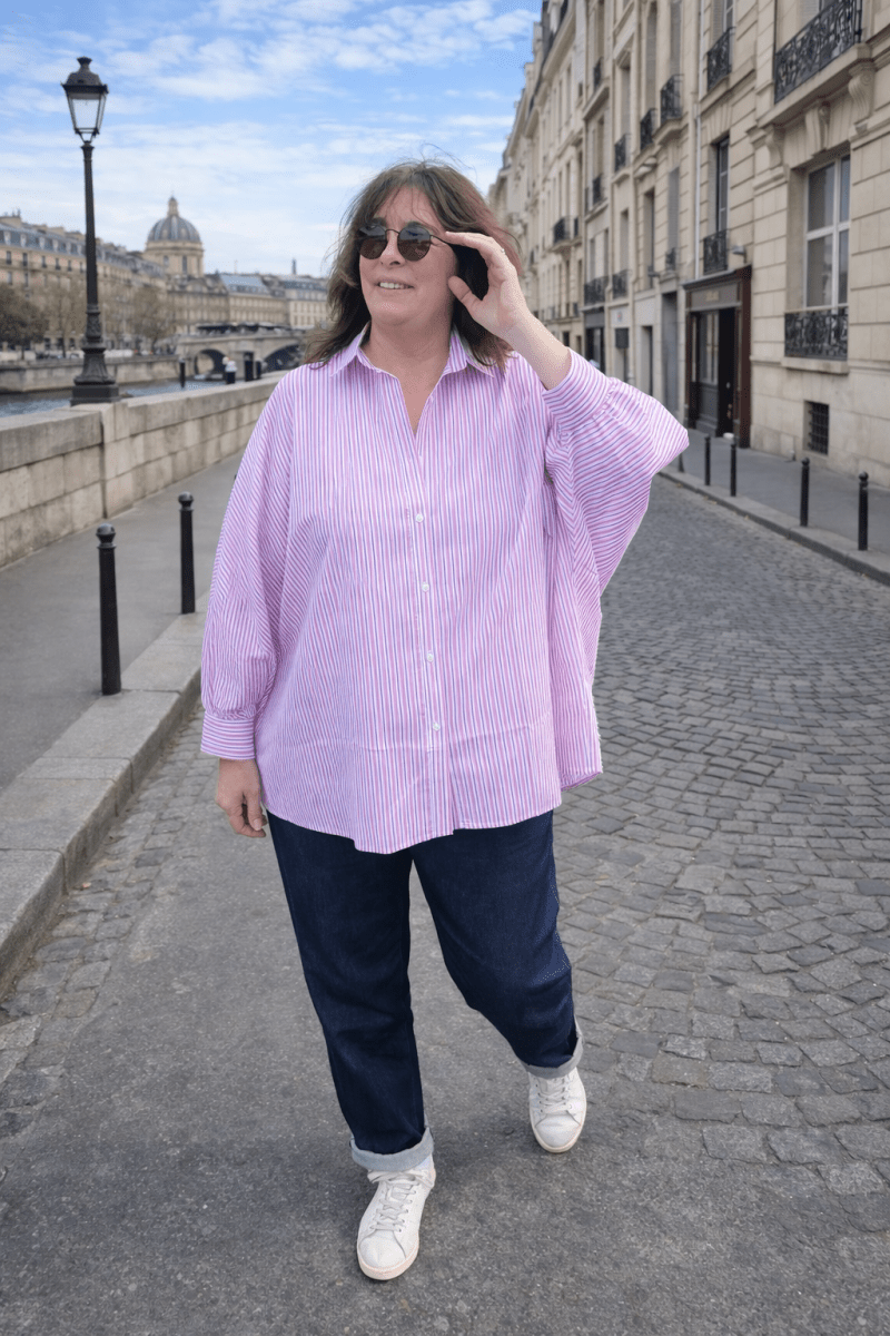 Chemise maxi oversize Caroline à rayures - Les Militantes