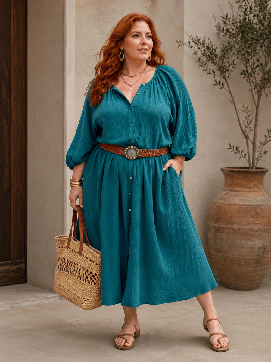 Robe-chemise grande taille femme - portée tailles 42 à 56 - Les Militantes
